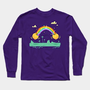 Cute rainbow puke chicks Long Sleeve T-Shirt